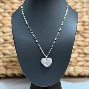 Silver Heart Pendant Necklace